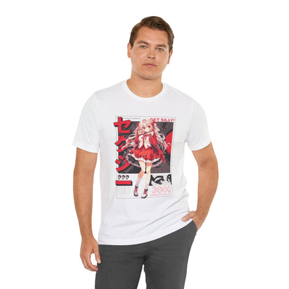 Anime Girl Graphic Tee — "Get Silly!" Red Harajuku Style T-Shirt