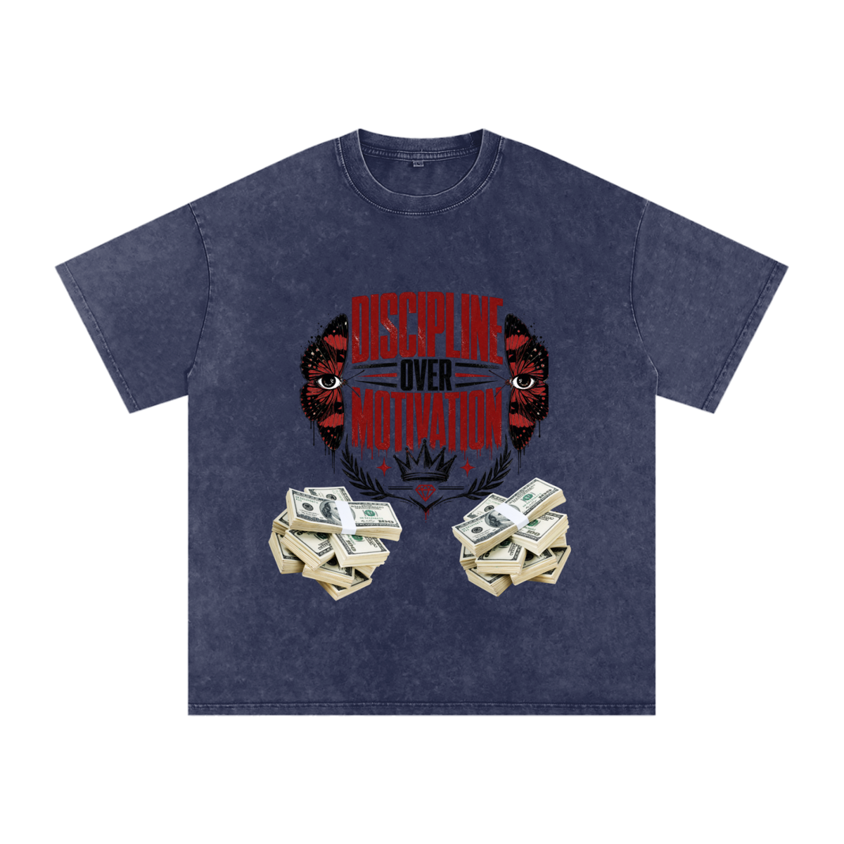 Discipline Over Motivation Snow-Washed Cotton Tee