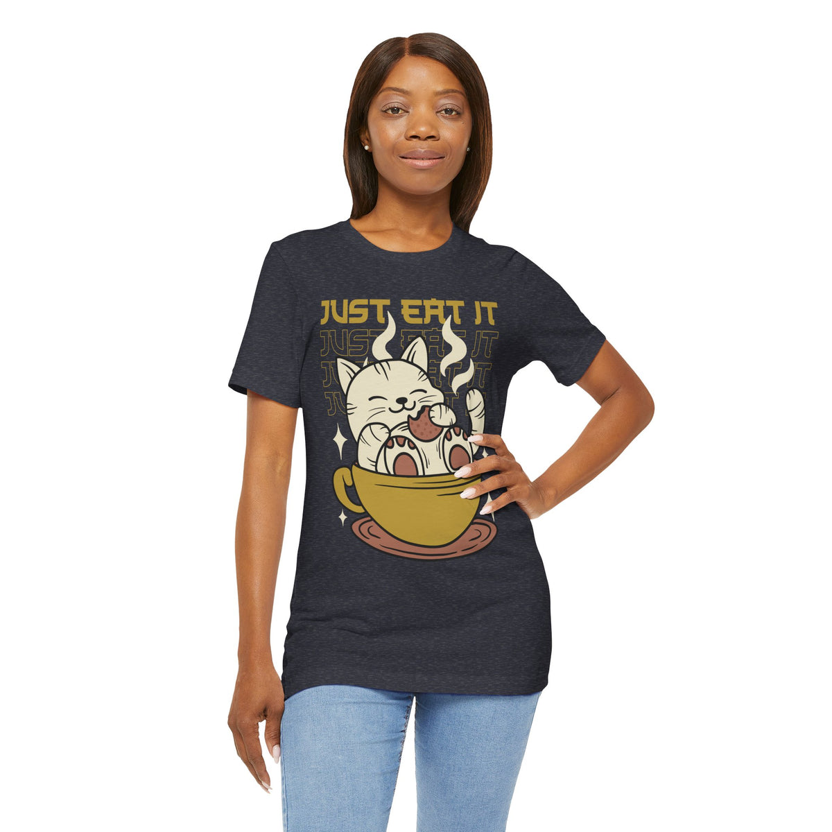 Just Eat It Cat Tee — Cute Kawaii Cat in Tea Cup T-Shirt