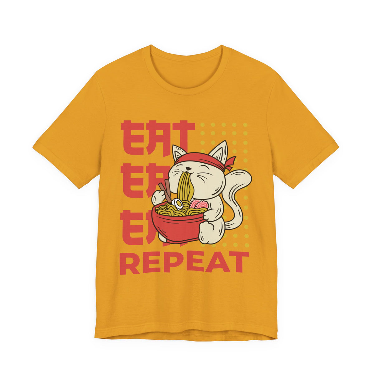Ramen Cat Tee — "Eat Sleep Repeat" Cute Noodle Lover T-Shirt