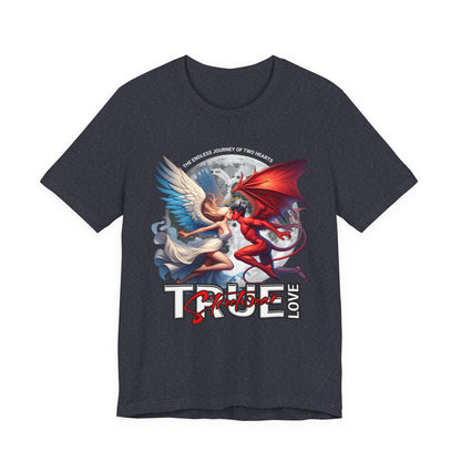 True Love Tee — Angel & Devil Heart Graphic T-Shirt