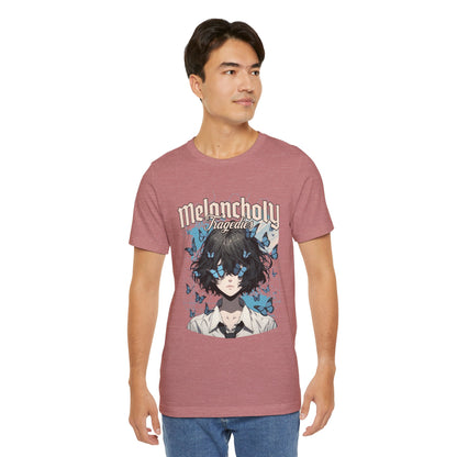 Melancholy Tragedia Anime Tee — Blue Butterflies Graphic T-Shirt
