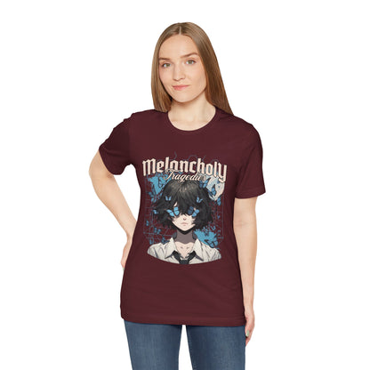 Melancholy Tragedia Anime Tee — Blue Butterflies Graphic T-Shirt