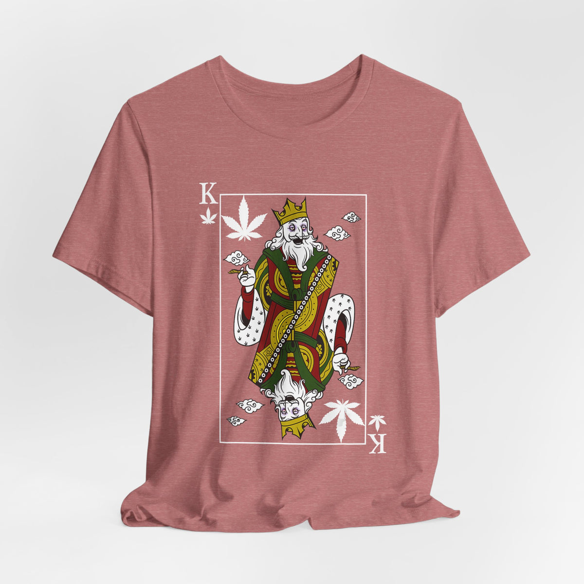 King of Leaves Graphic Tee — Playing Card Cannabis Design