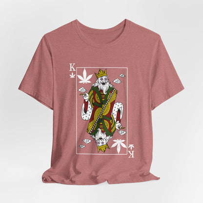 King of Leaves Graphic Tee — Playing Card Cannabis Design