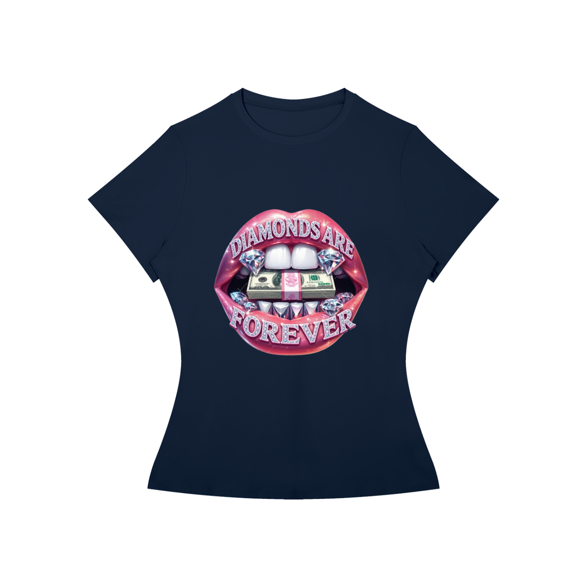 Diamonds Are Forever Lips Women’s Slim-Fit Tee