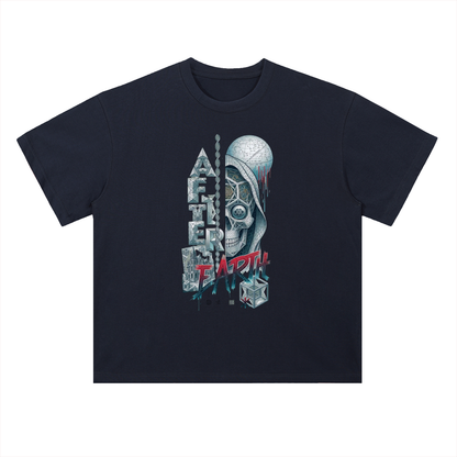 After Earth Futuristic Skull Graphic Drop Shoulder Tee
