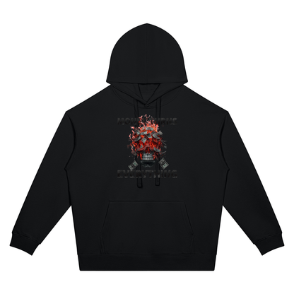 Burning Money Two-Sided Graphic Drop Shoulder Hoodie