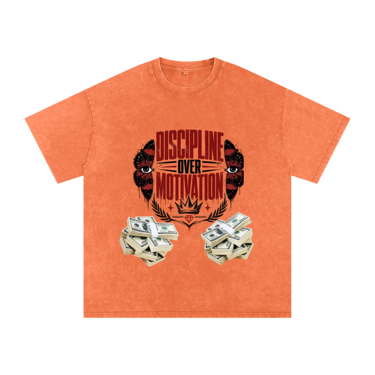 Discipline Over Motivation Snow-Washed Cotton Tee