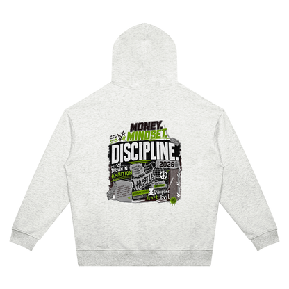 Money Mindset Discipline Two-Sided Graphic Hoodie