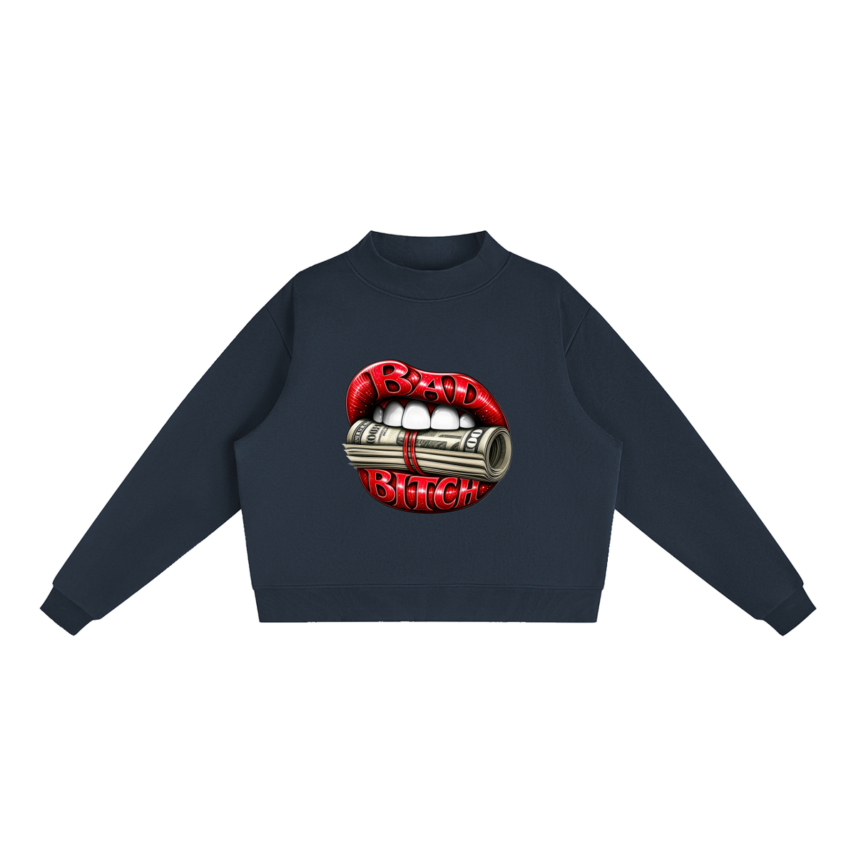 Bad Bitch Lips Oversized Graphic Sweatshirt