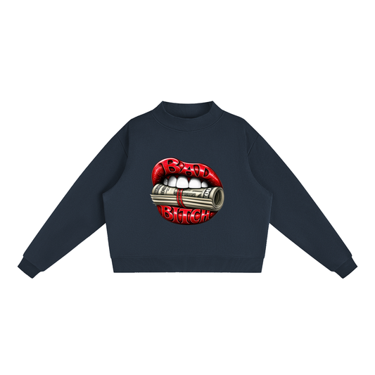 Bad Bitch Lips Oversized Graphic Sweatshirt