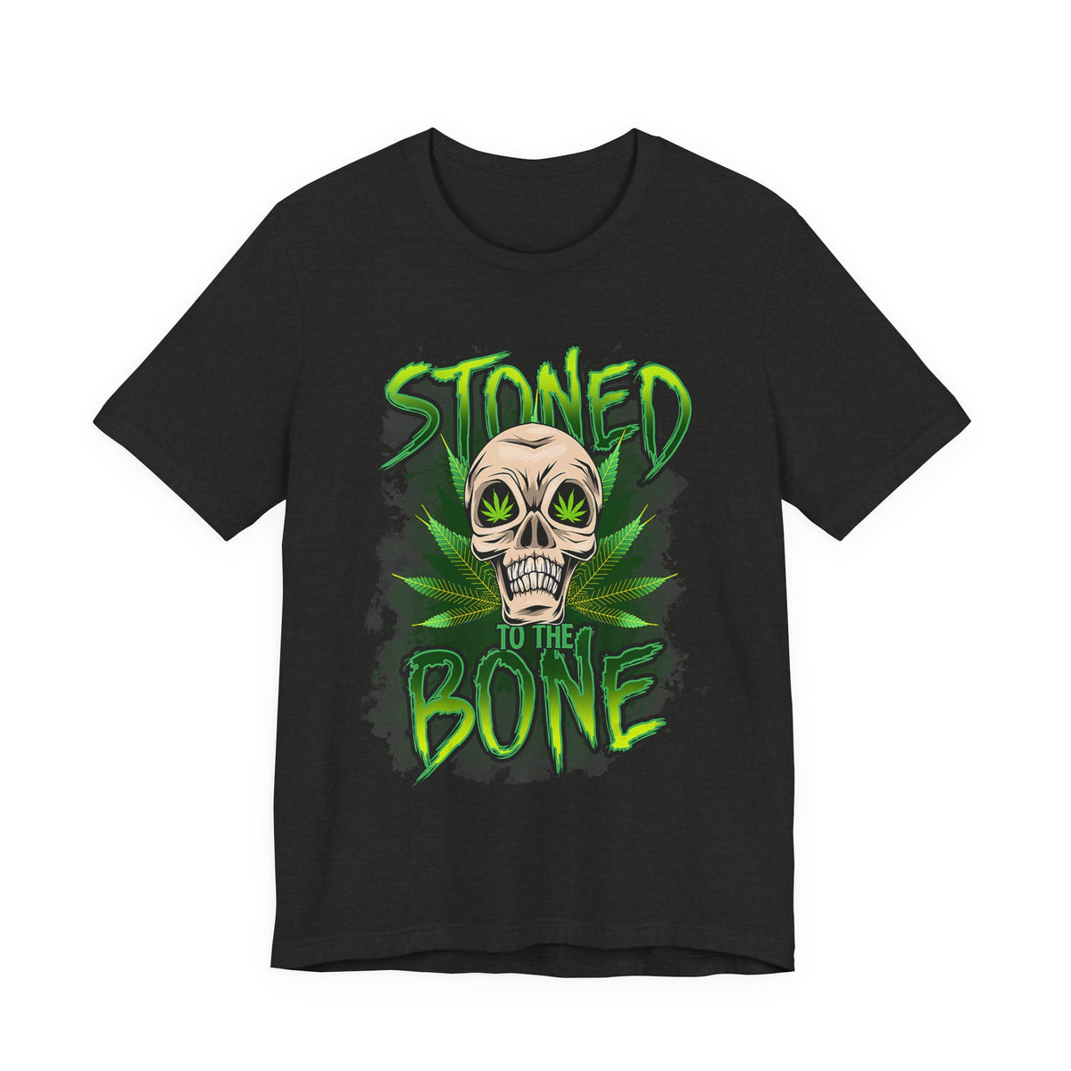 Stoned to the Bone Skull Tee — Cannabis Leaf Graphic T-Shirt