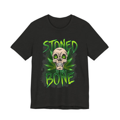 Stoned to the Bone Skull Tee — Cannabis Leaf Graphic T-Shirt
