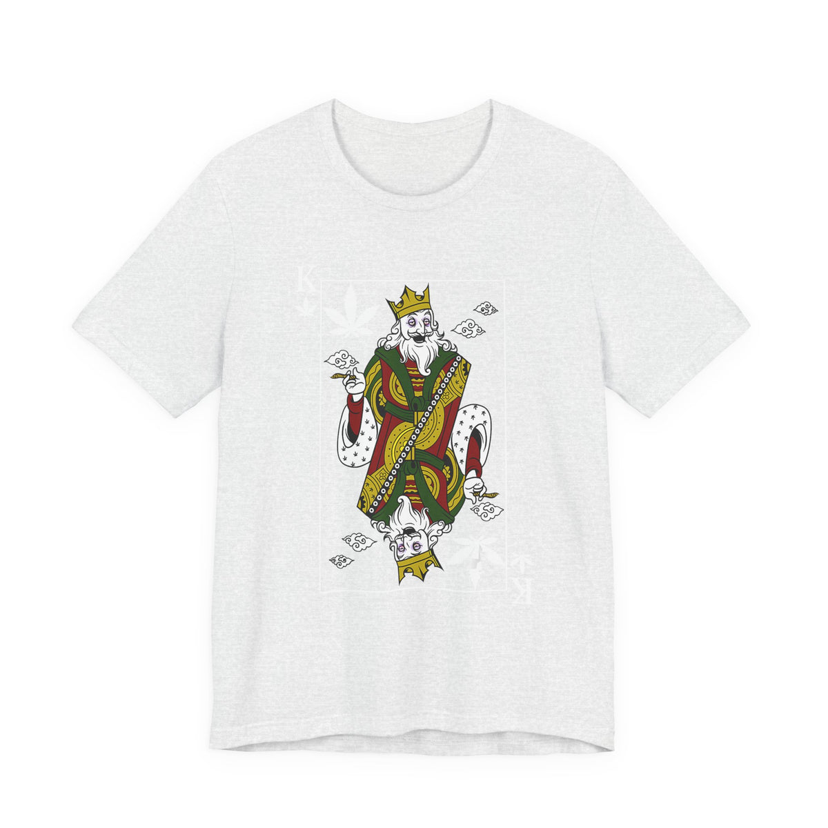 King of Leaves Graphic Tee — Playing Card Cannabis Design