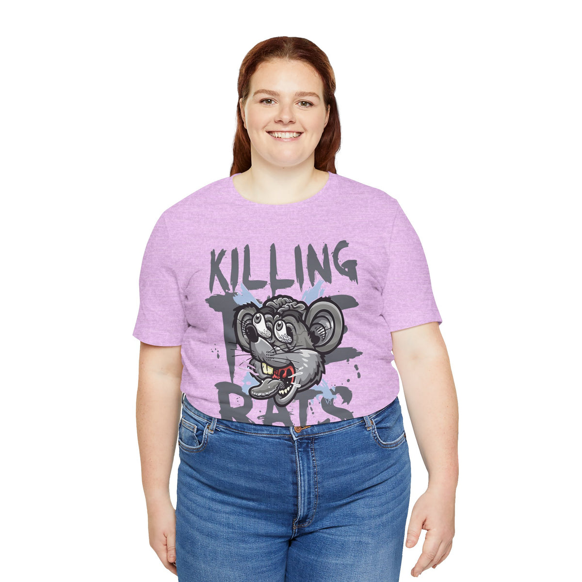 Killing Rats Graphic Tee – Edgy Cartoon Rat Skull Streetwear