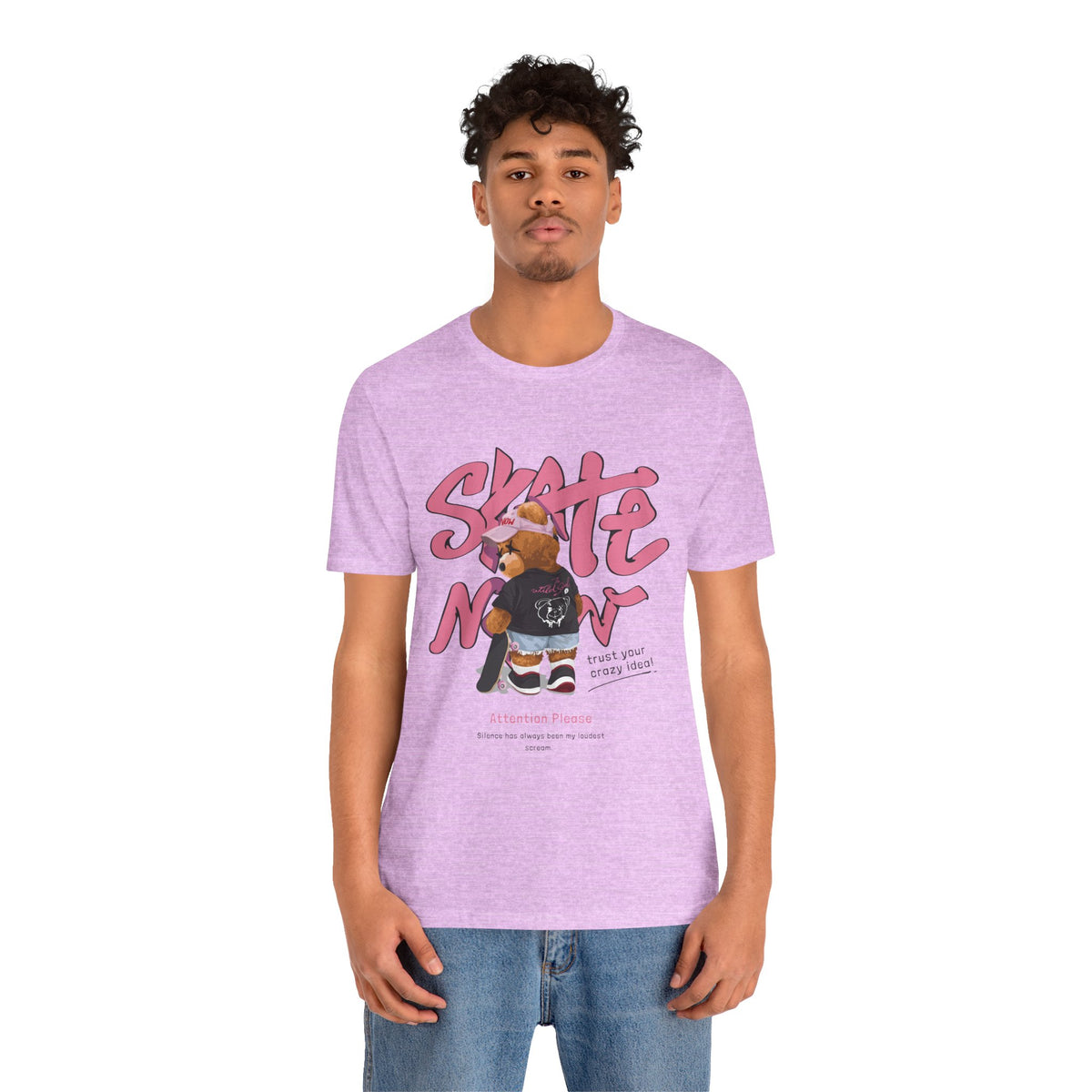 Skate Mom Bear Tee — Cute Pink Skateboard Graphic T-Shirt