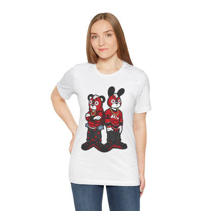 Streetwear Cartoon Bear & Bunny Tee — Hip Hop Graphic T-Shirt