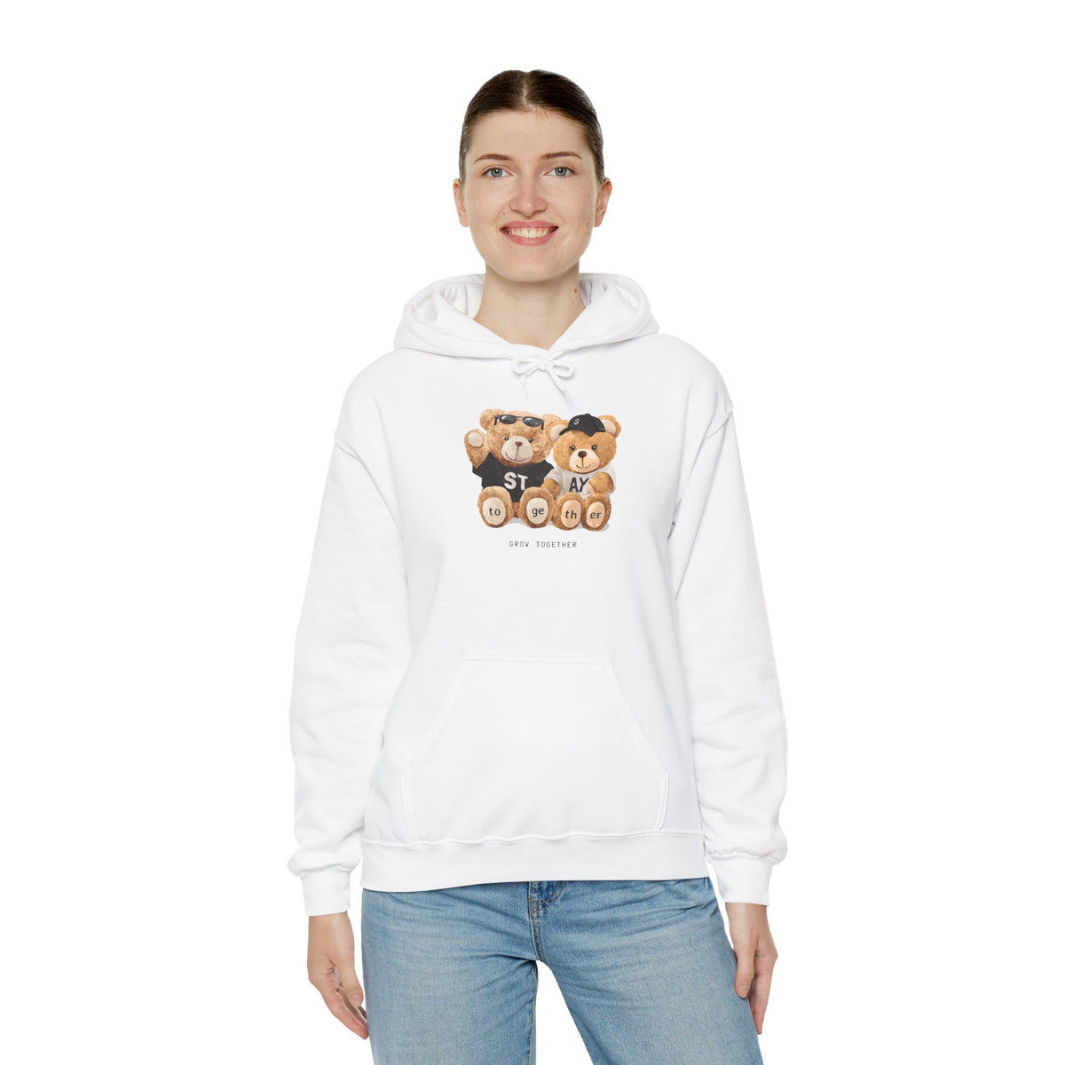 Teddy Bears 'STAY' Hoodie - Cute Couple Bear Graphic Sweatshirt