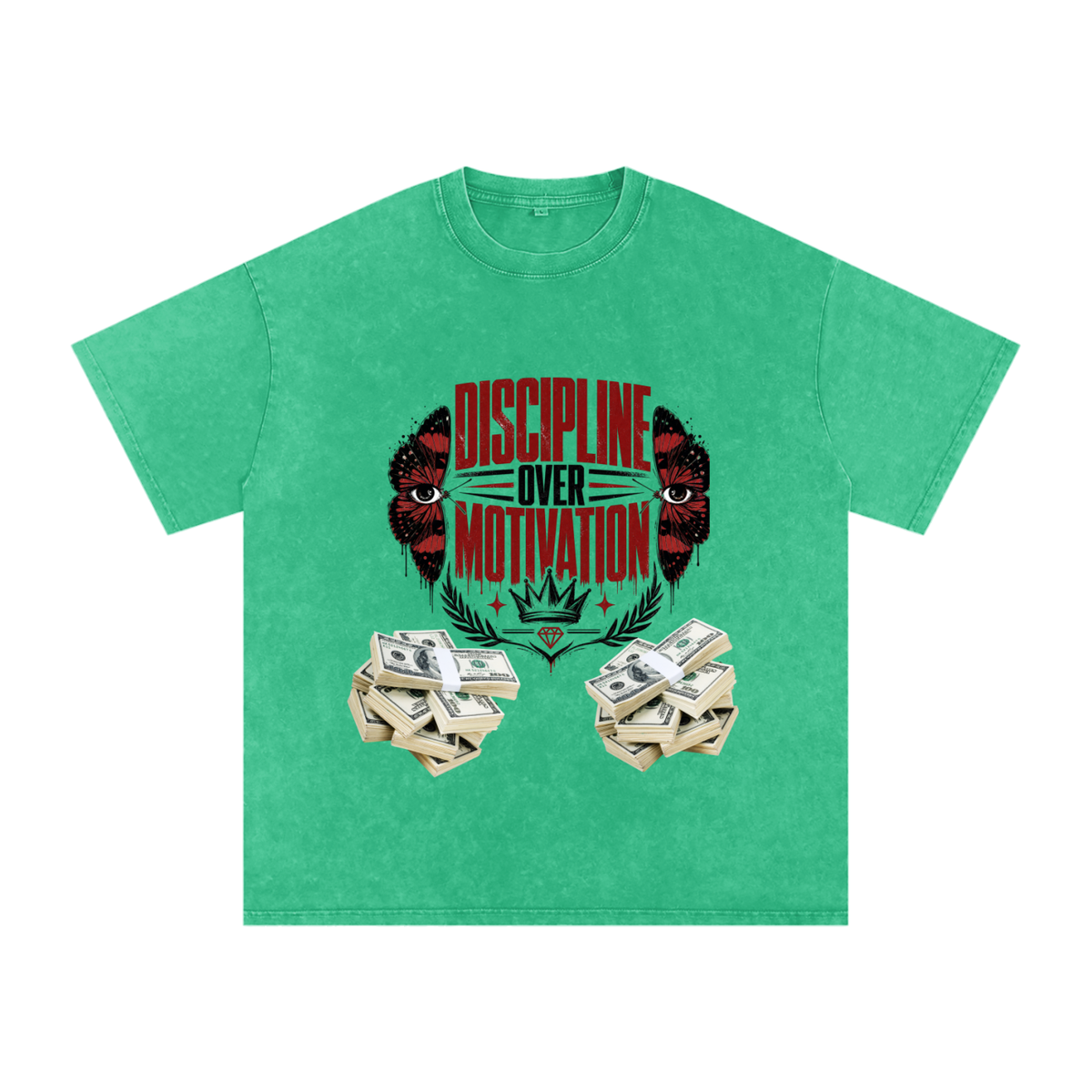 Discipline Over Motivation Snow-Washed Cotton Tee