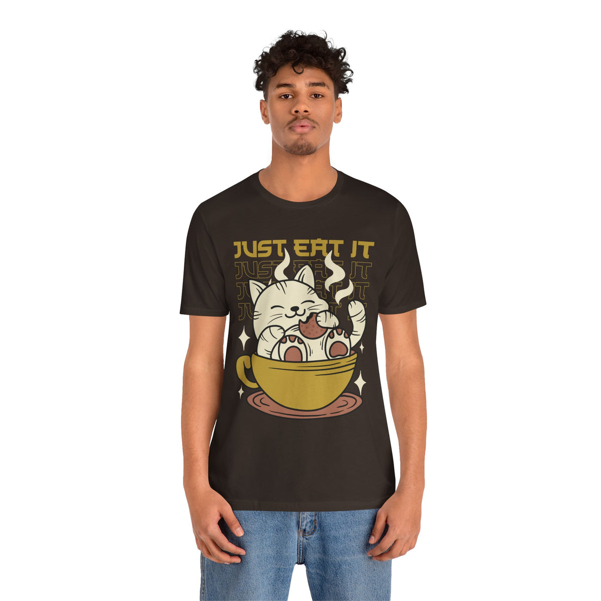 Just Eat It Cat Tee — Cute Kawaii Cat in Tea Cup T-Shirt
