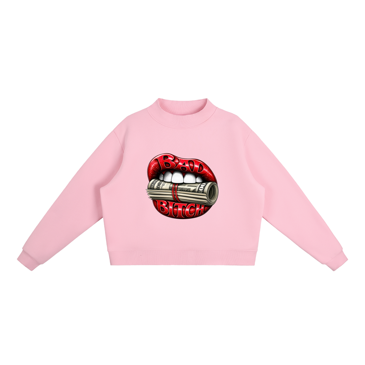 Bad Bitch Lips Oversized Graphic Sweatshirt