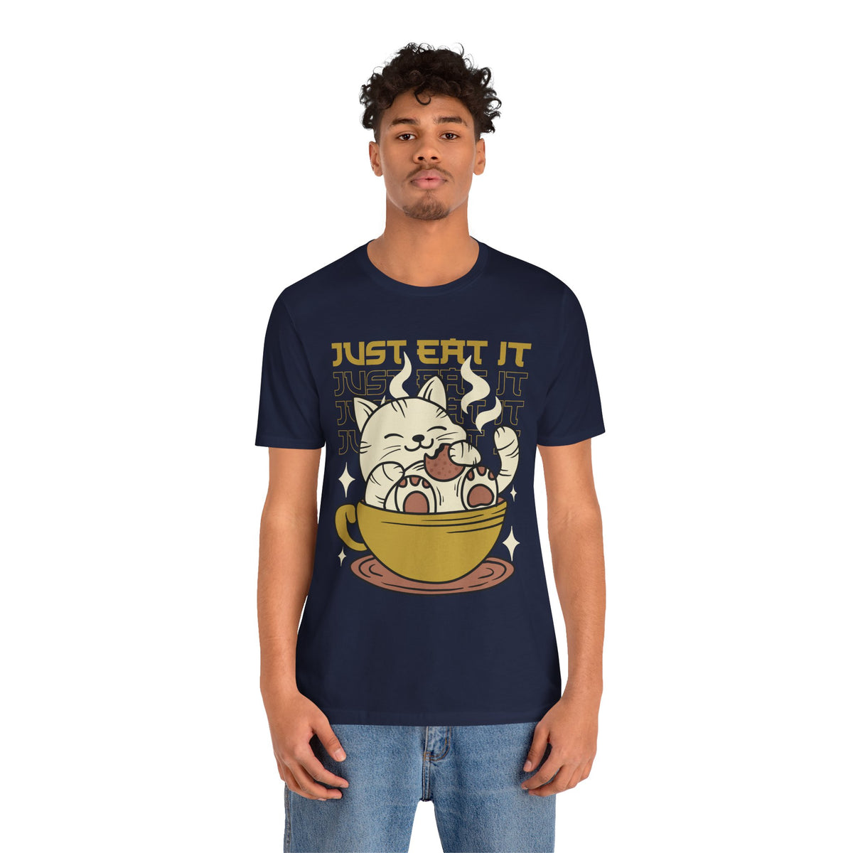 Just Eat It Cat Tee — Cute Kawaii Cat in Tea Cup T-Shirt
