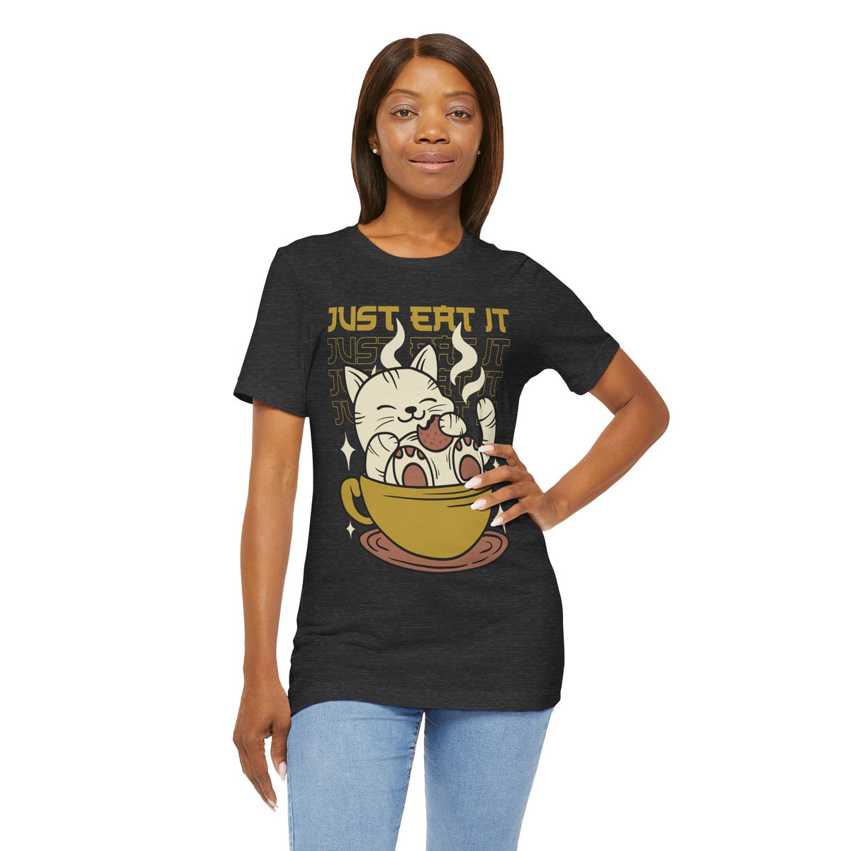 Just Eat It Cat Tee — Cute Kawaii Cat in Tea Cup T-Shirt