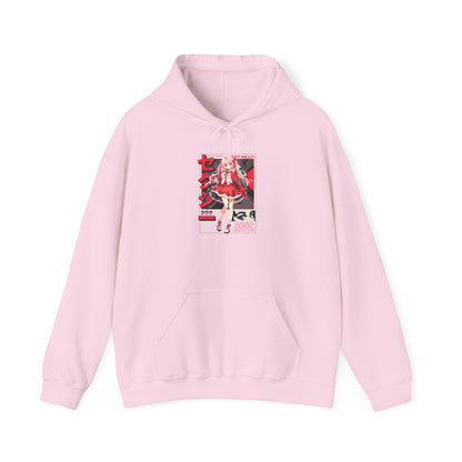 Anime Girl Graphic Hoodie — Red Retro Japanese Manga Design
