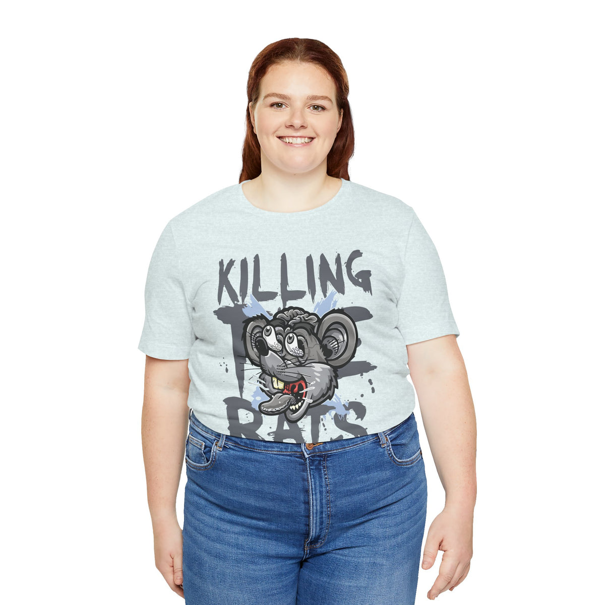 Killing Rats Graphic Tee – Edgy Cartoon Rat Skull Streetwear