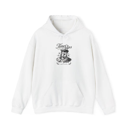 Time Slips Graphic Hoodie — Vintage Pocket Watch Illustration Sweatshirt