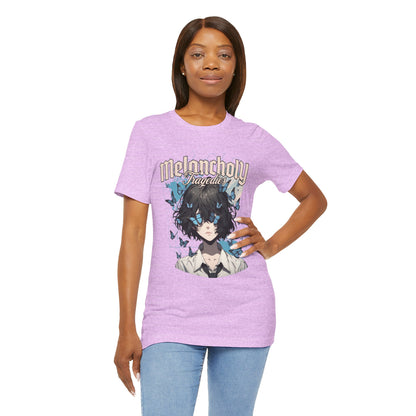 Melancholy Tragedia Anime Tee — Blue Butterflies Graphic T-Shirt