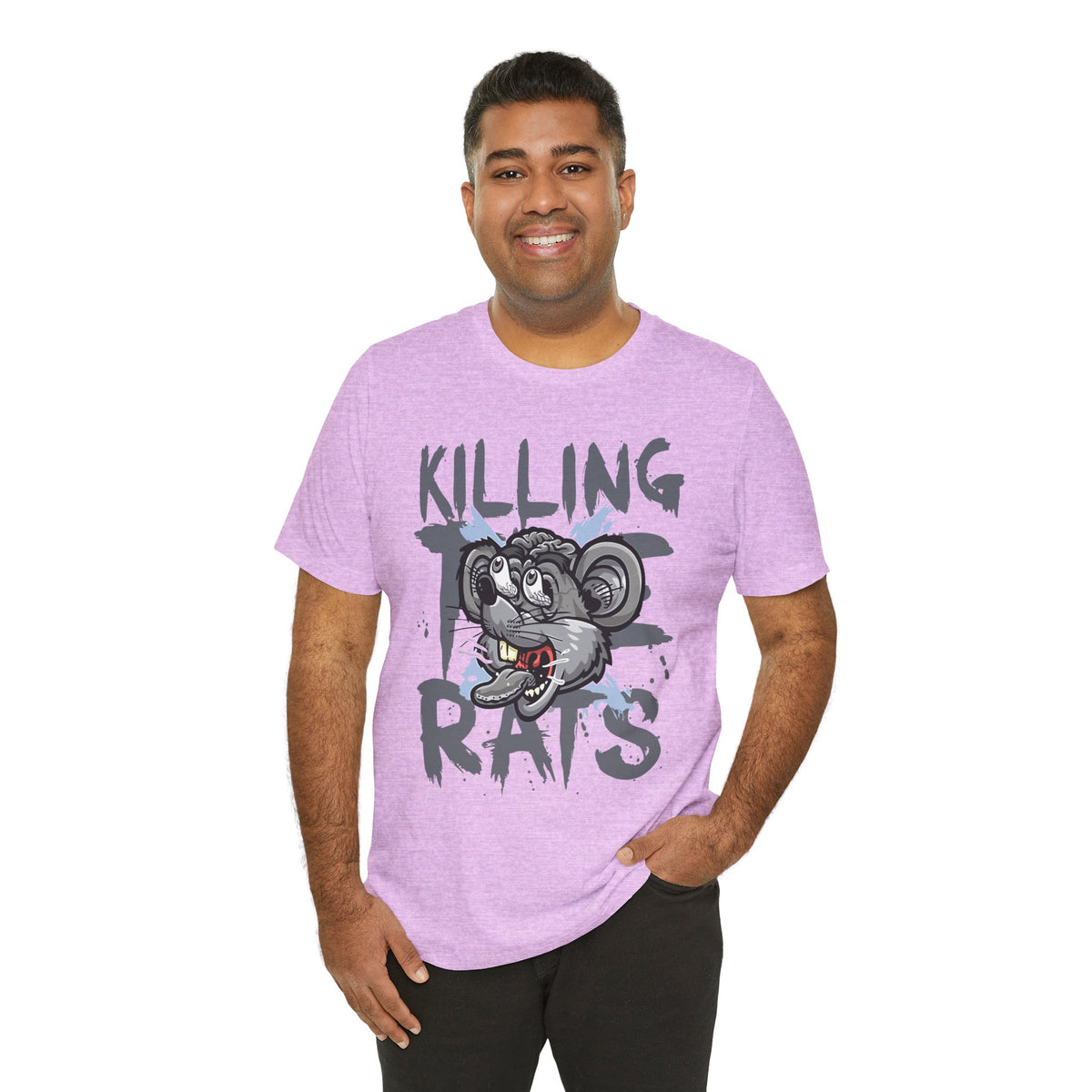 Killing Rats Graphic Tee – Edgy Cartoon Rat Skull Streetwear