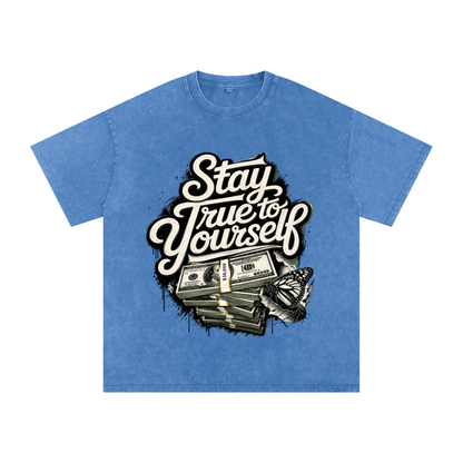 Stay True to Yourself Snow-Washed Cotton Tee