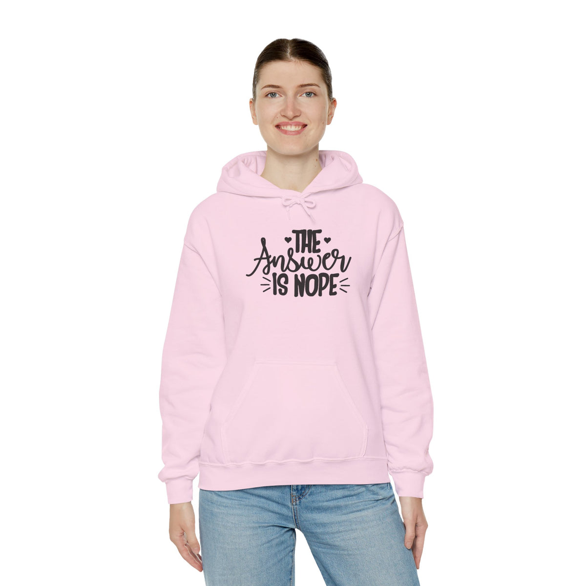 Hoodie — The Answer Is Nope Graphic Pullover