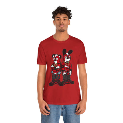 Streetwear Cartoon Bear & Bunny Tee — Hip Hop Graphic T-Shirt