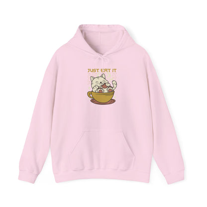 Cat Latte Hoodie - "Just Eat It" Cute Cat in Cup Sweatshirt