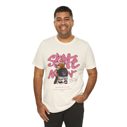 Skate Mom Bear Tee — Cute Pink Skateboard Graphic T-Shirt