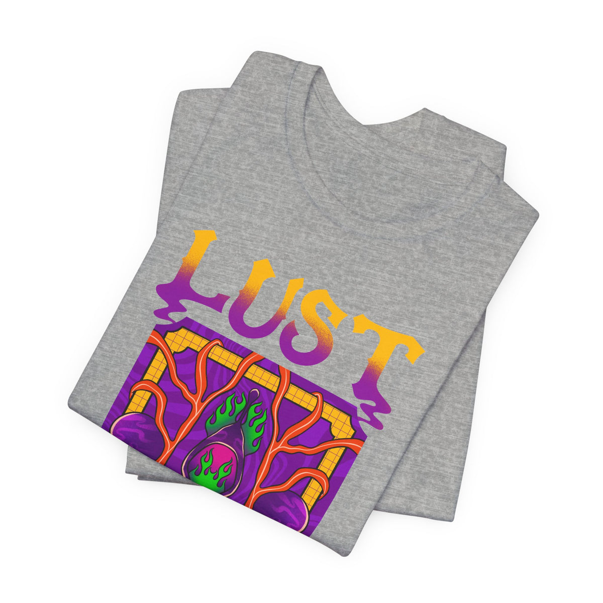 Lust Colorful Vibes Graphic Tee — Psychedelic Tarot-Inspired T-Shirt