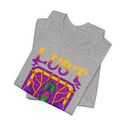 Lust Colorful Vibes Graphic Tee — Psychedelic Tarot-Inspired T-Shirt
