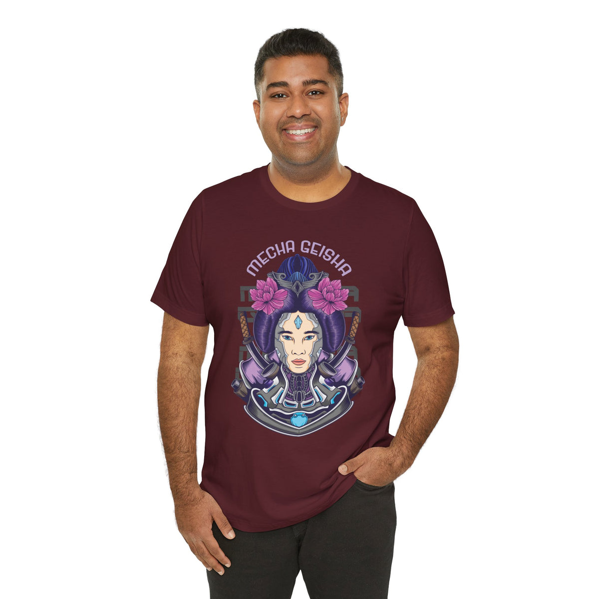 Mecha Geisha T-Shirt — Futuristic Asian-Inspired Graphic Tee