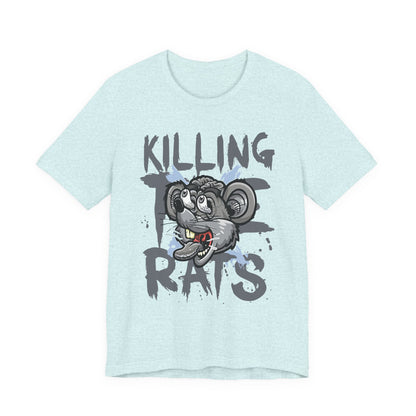 Killing Rats Graphic Tee – Edgy Cartoon Rat Skull Streetwear