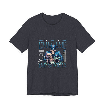 Endgame Got Busted Tee — Police Skull Graphic T-Shirt