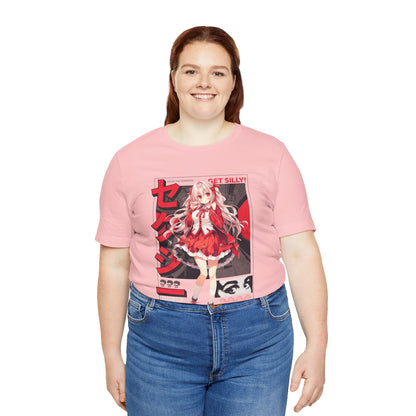 Anime Girl Graphic Tee — "Get Silly!" Red Harajuku Style T-Shirt