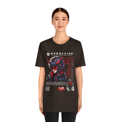 Anime Devil Girl Graphic Tee — "Rebellion" Cyberpunk Streetwear