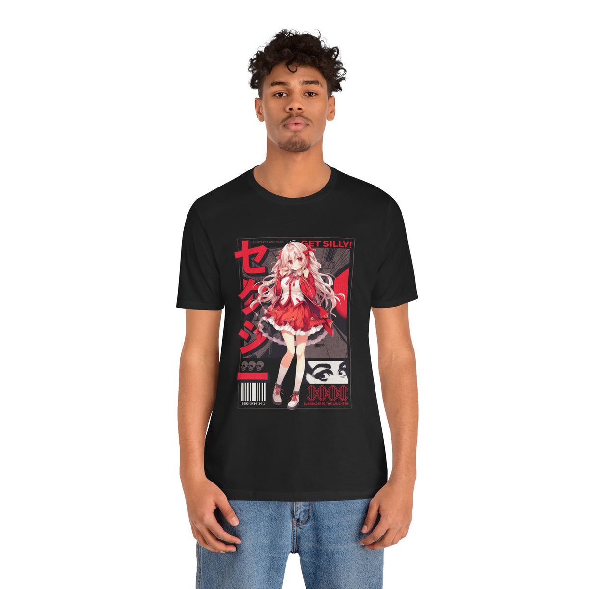 Anime Girl Graphic Tee — "Get Silly!" Red Harajuku Style T-Shirt