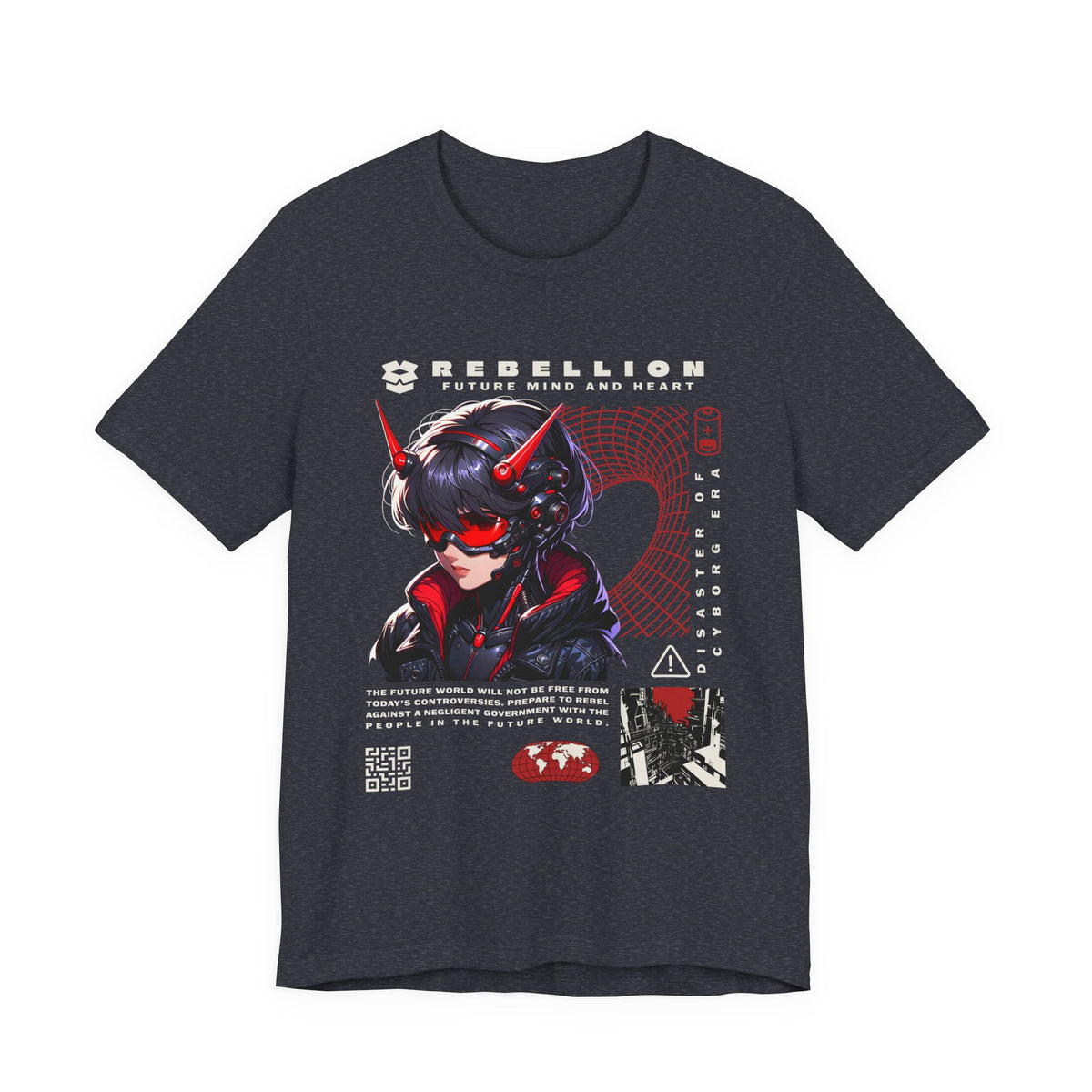 Anime Devil Girl Graphic Tee — "Rebellion" Cyberpunk Streetwear