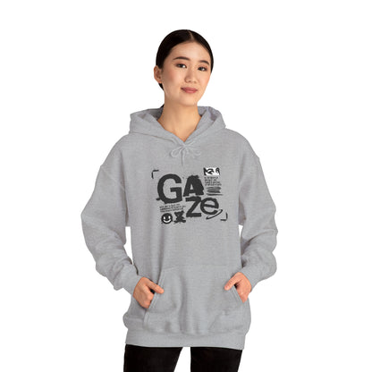 Gaze Graphic Hoodie — Distressed Text Urban Streetwear