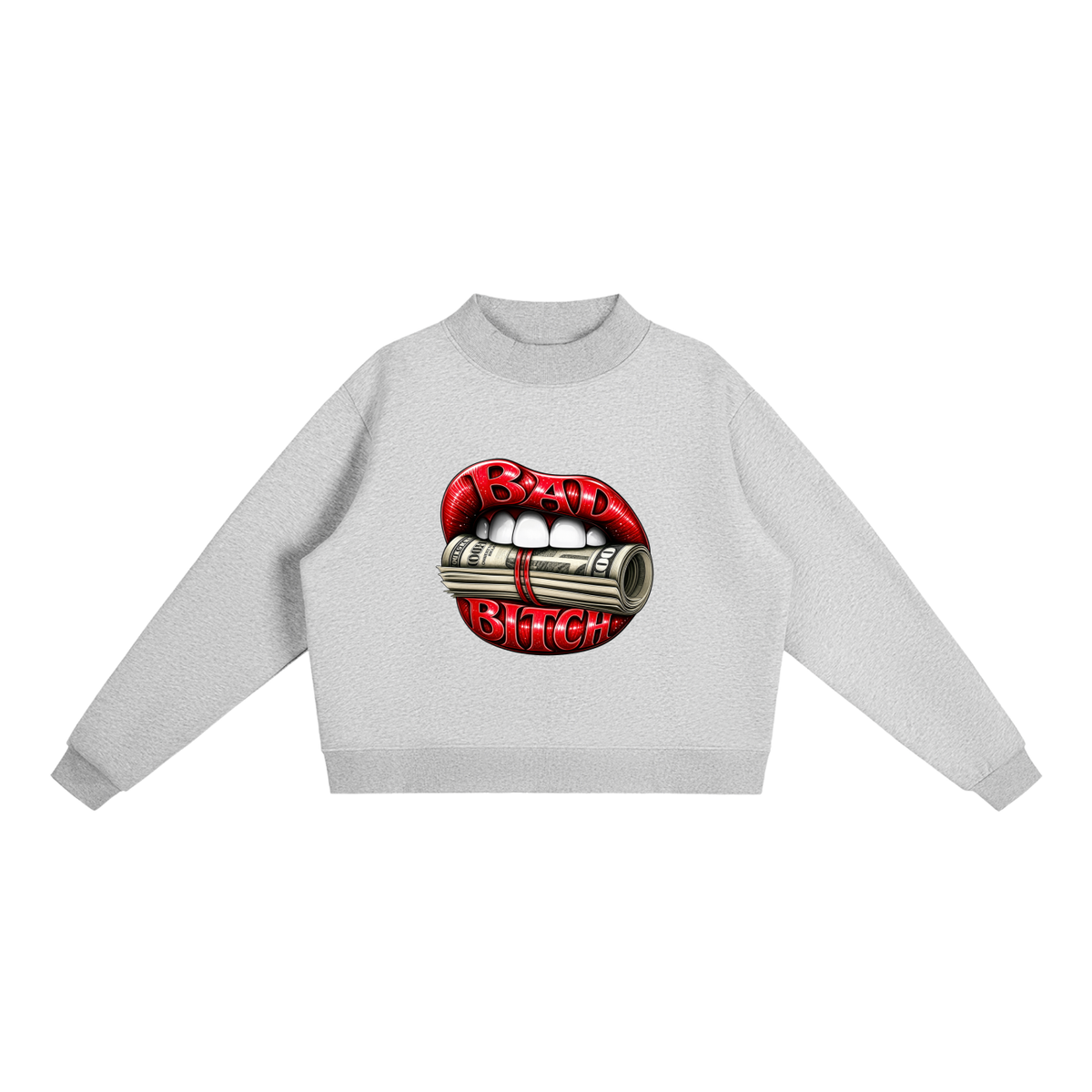 Bad Bitch Lips Oversized Graphic Sweatshirt