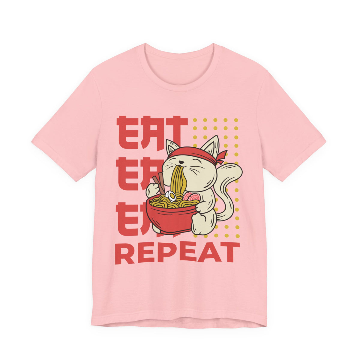 Ramen Cat Tee — "Eat Sleep Repeat" Cute Noodle Lover T-Shirt